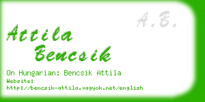 attila bencsik business card